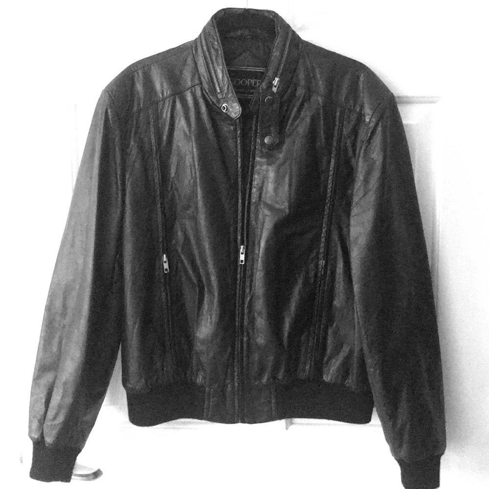 🛍 Genuine Leather Mens Bomber Jacket | Size 42